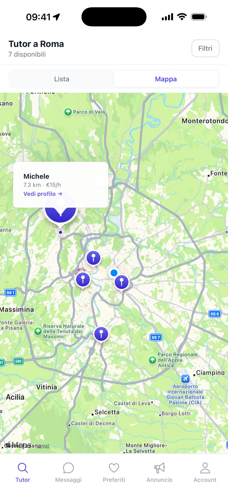 App Help DSA: mappa dei tutor DSA vicino a te
